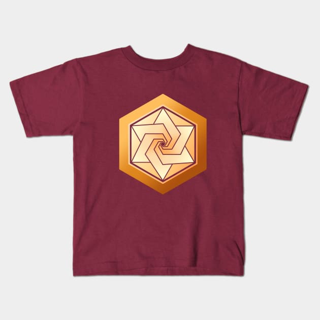 Starry Hexagon Pattern Kids T-Shirt by Keratra